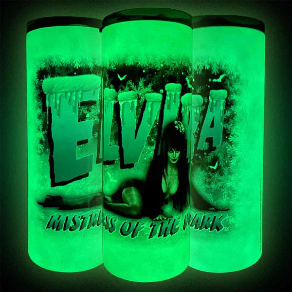 Elvira In Snow GLOW Skinny Tumbler