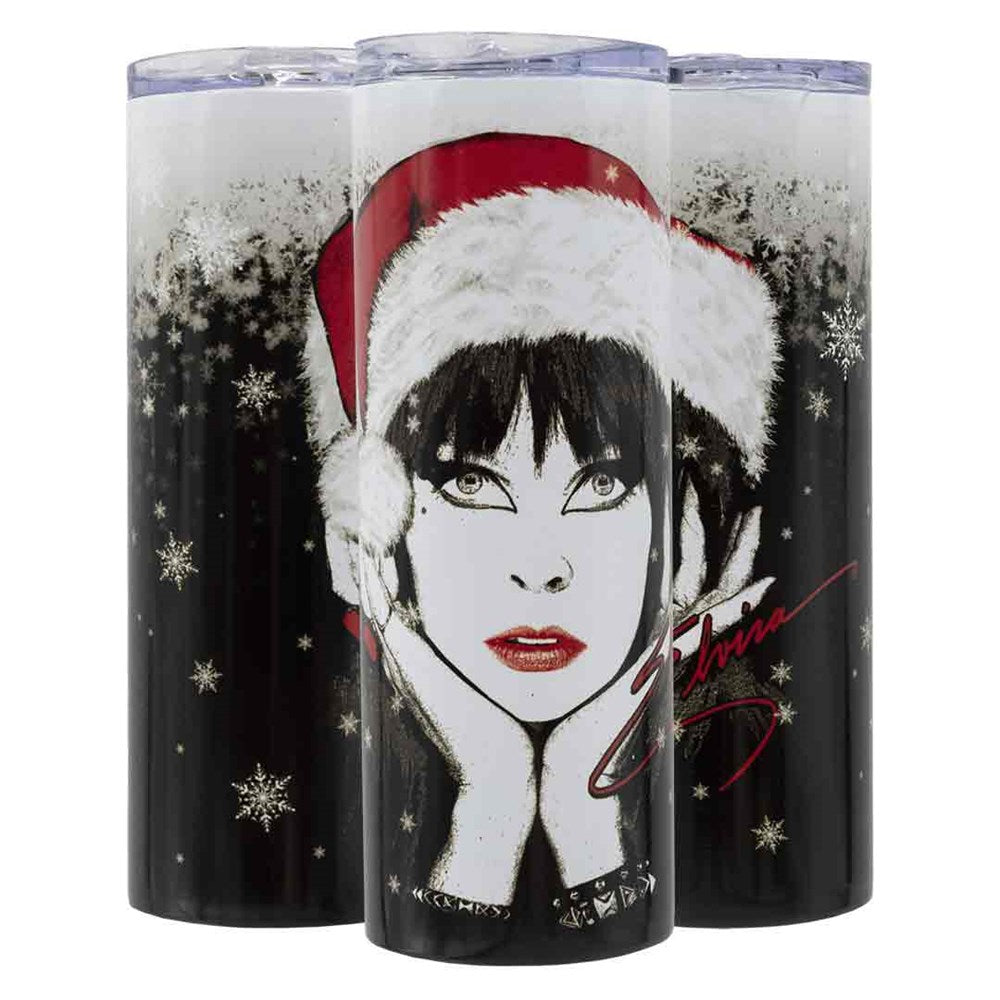 Elvira Santa Face Signature GLOW Skinny Tumbler
