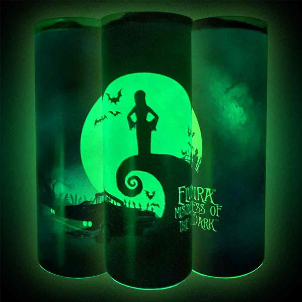 Elvira Spiral Hill GLOW Skinny Tumbler