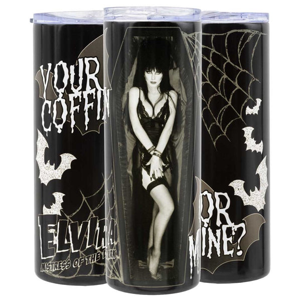 Elvira Your Coffin Or Mine GLOW Skinny Tumbler