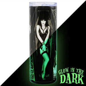 Elvira Your Coffin Or Mine GLOW Skinny Tumbler