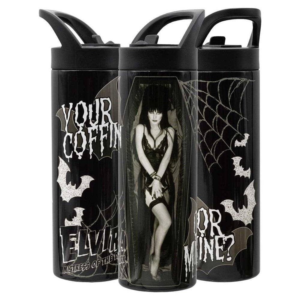 Elvira My Coffin Portable Handle Skinny Tumbler
