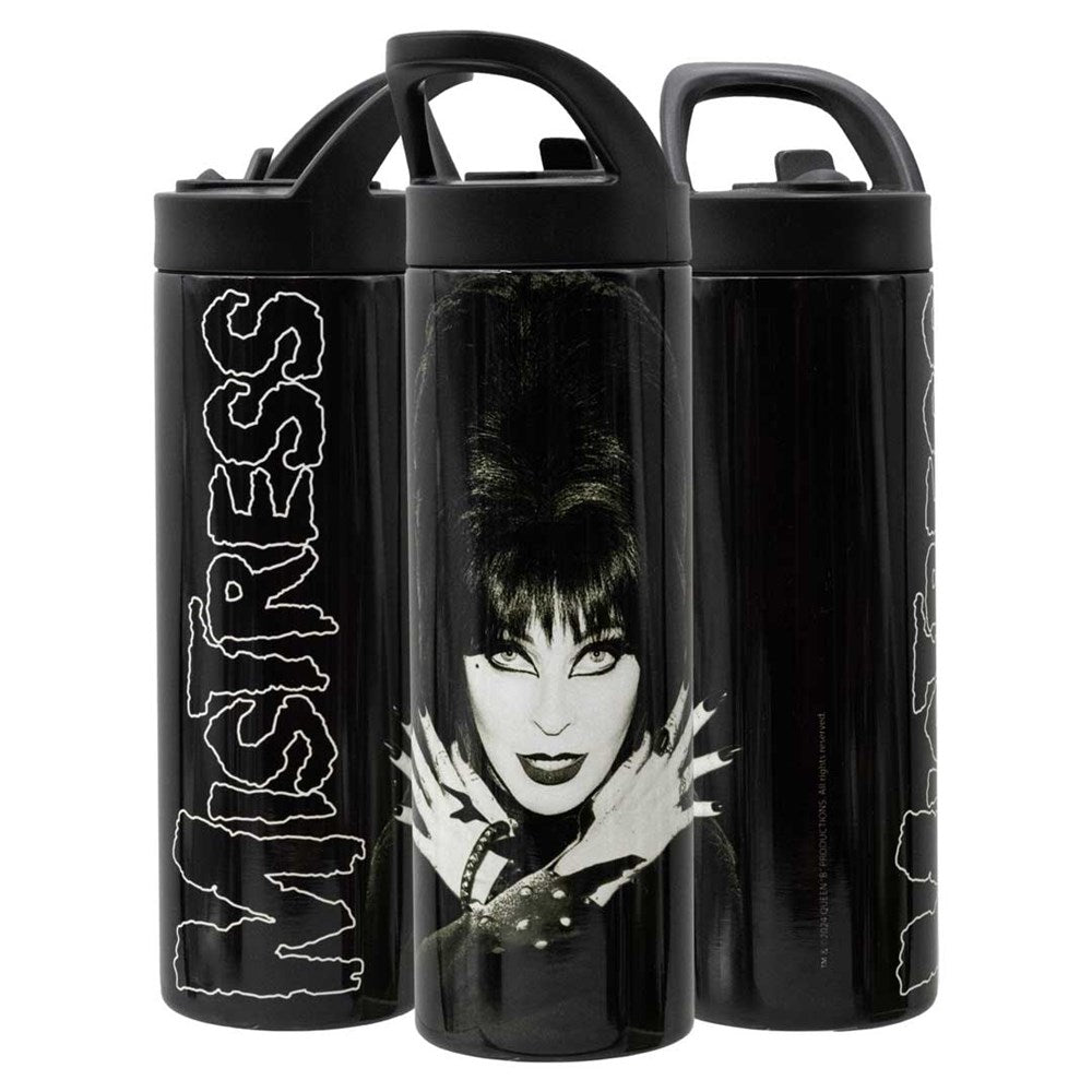 Elvira Mistress Fiend Portable Handle Skinny Tumbler