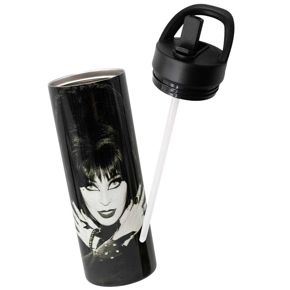 Elvira Mistress Fiend Portable Handle Skinny Tumbler