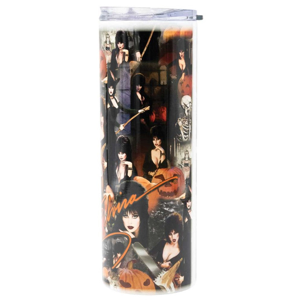 Elvira Halloween Photo Repeat Skinny Tumbler