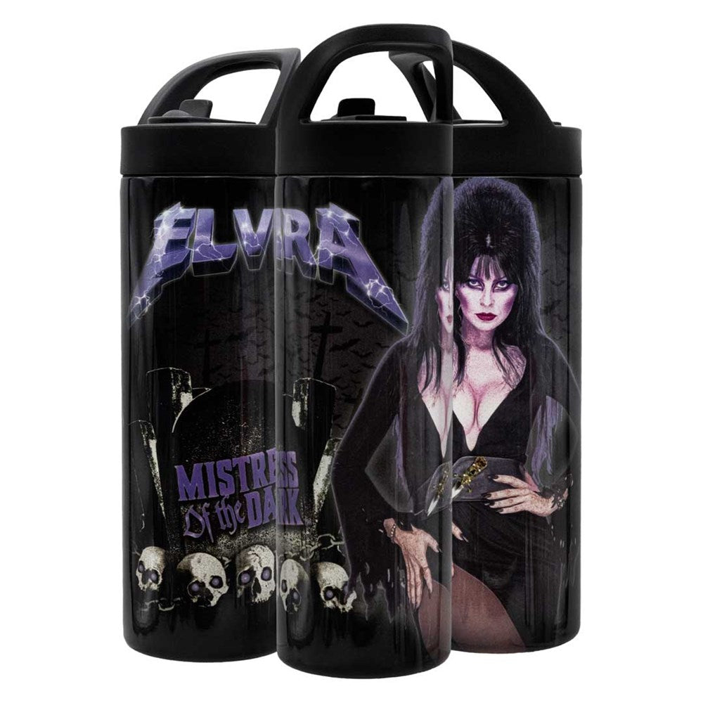 Elvira Ride The Bats Portable Handle Skinny Tumbler