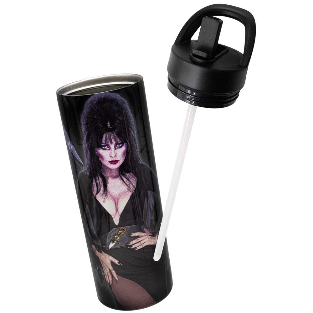 Elvira Ride The Bats Portable Handle Skinny Tumbler