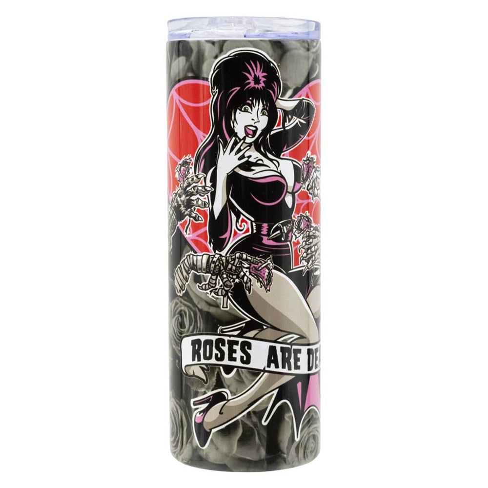 Elvira Roses Are Dead Skinny Tumbler
