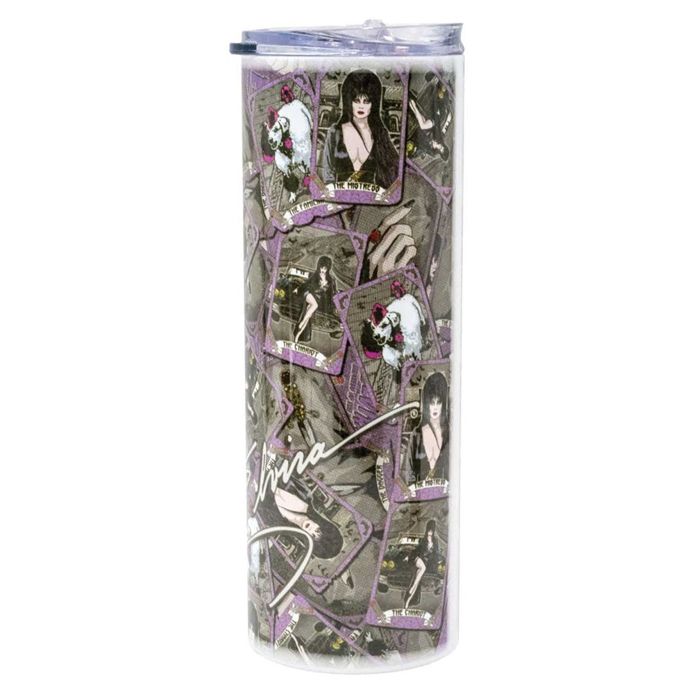 Elvira Tarot Card Repeat Skinny Tumbler