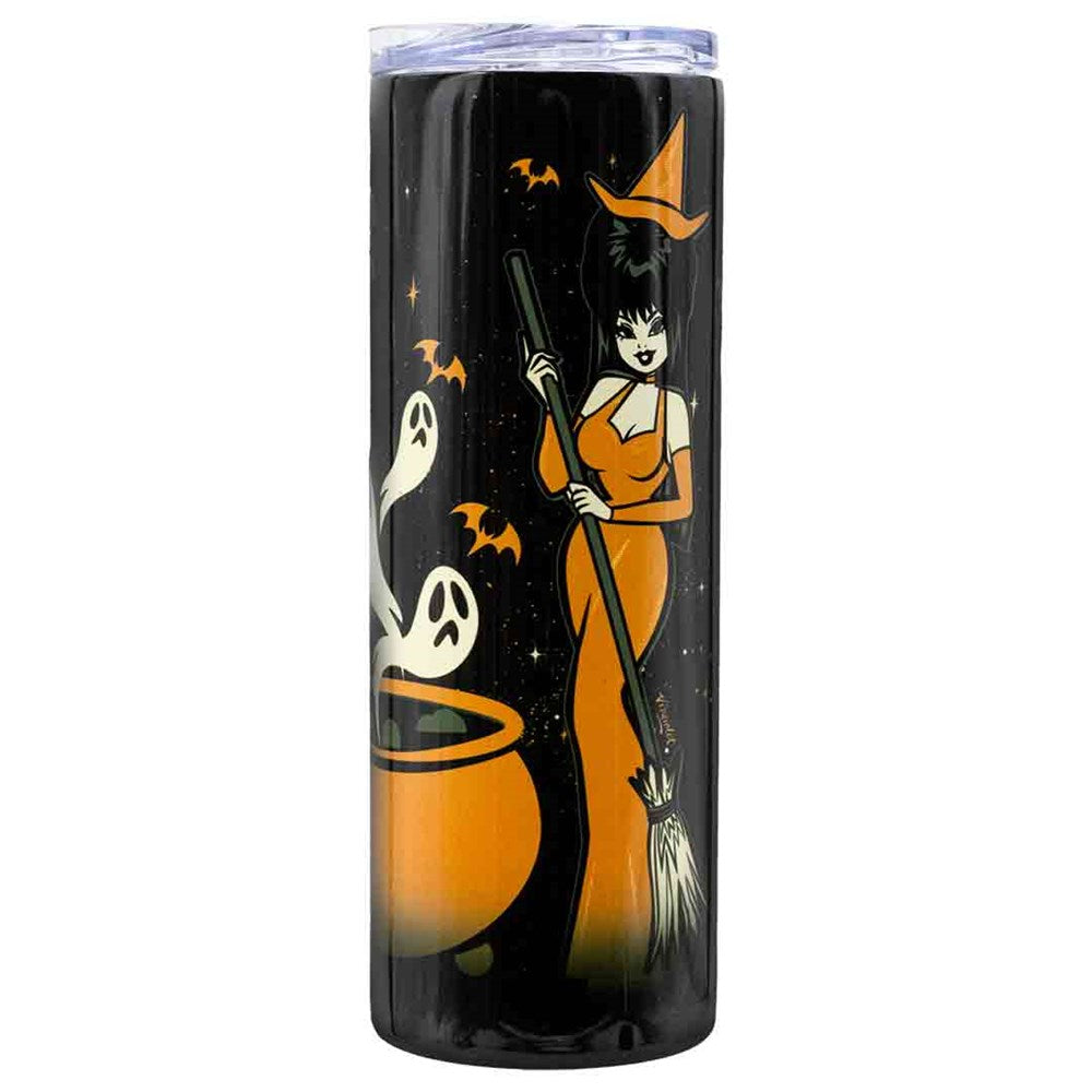 Elvira Vintage Witch Cauldron Skinny Tumbler