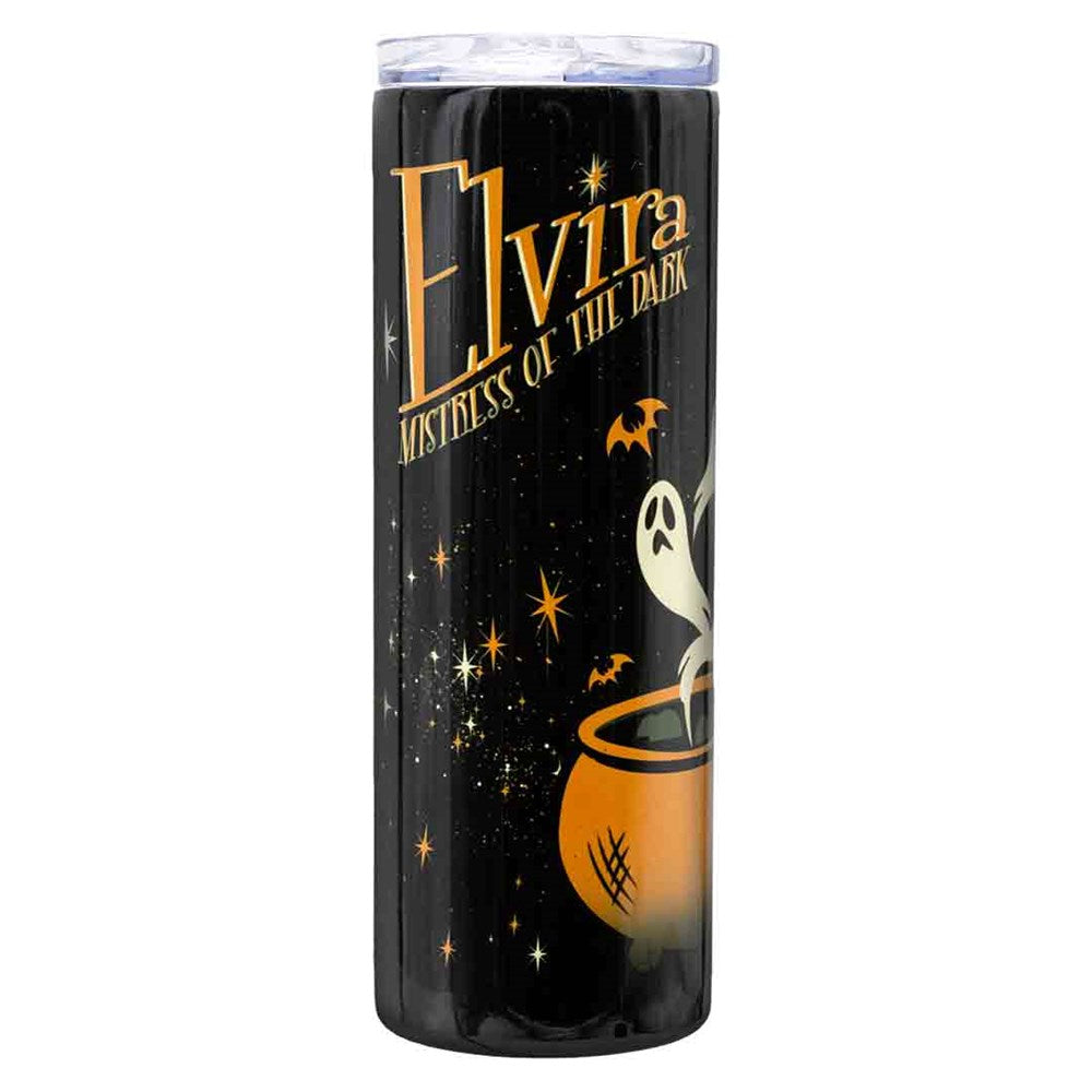 Elvira Vintage Witch Cauldron Skinny Tumbler
