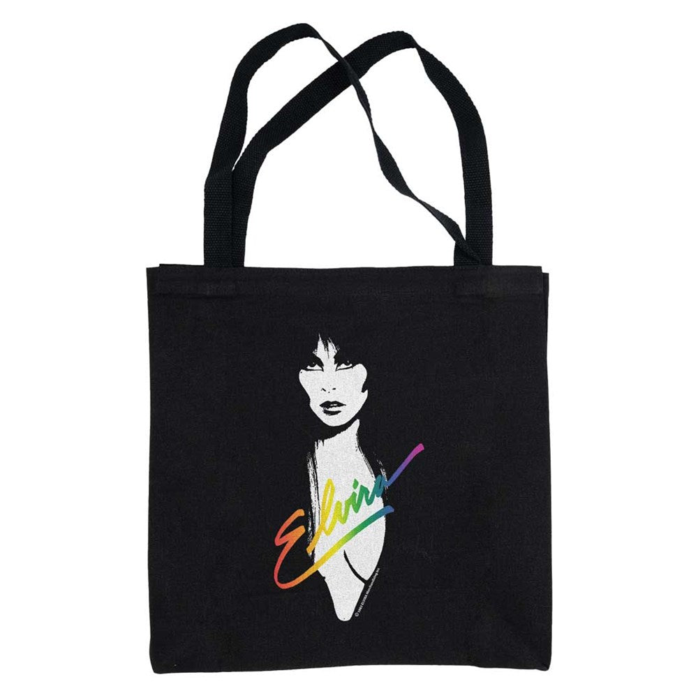 Elvira 1983 Rainbow Black Tote Bag