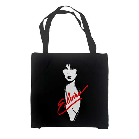 Elvira 1983 Retro Black Canvas Tote Bag
