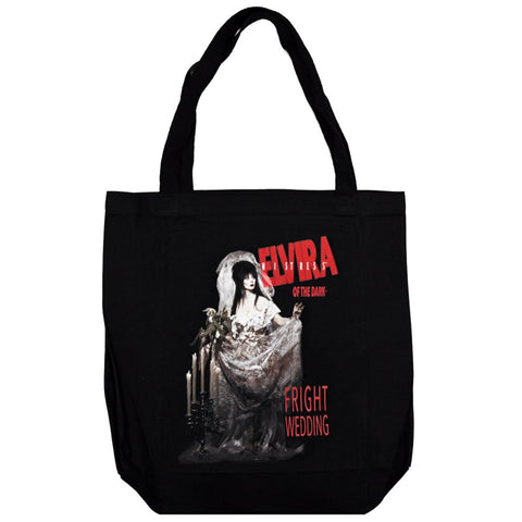 Elvira Fright Wedding Black Canvas Tote Bag