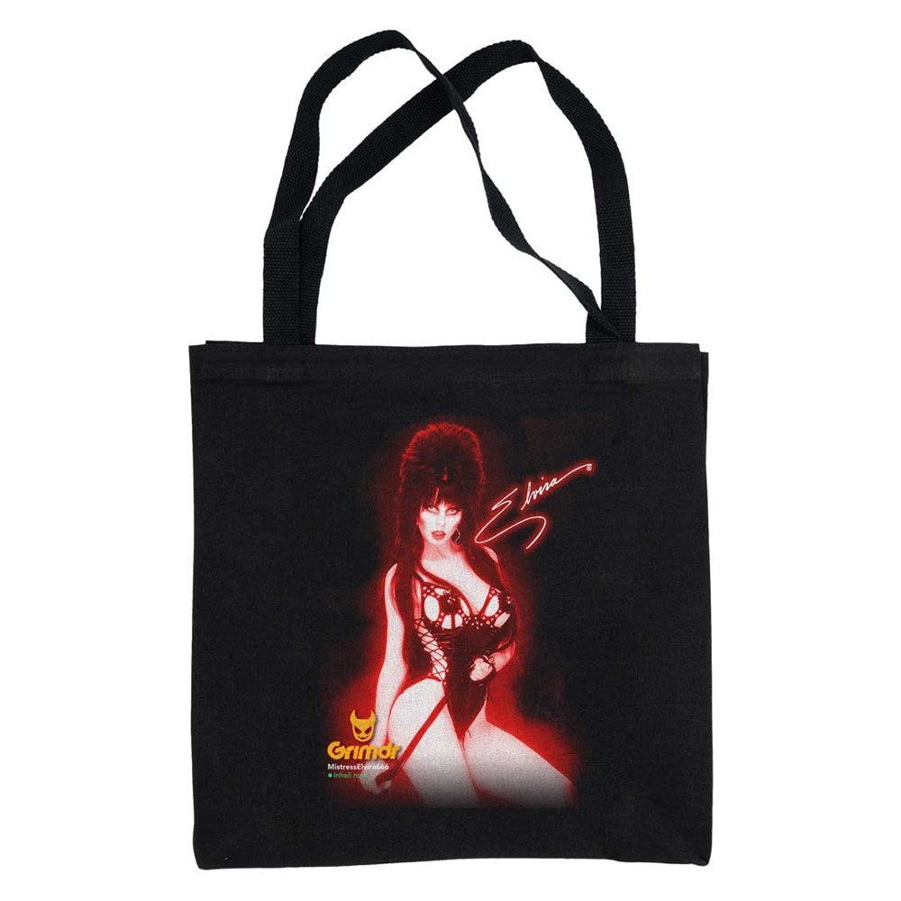 Elvira Grimdr Red Black Tote Bag