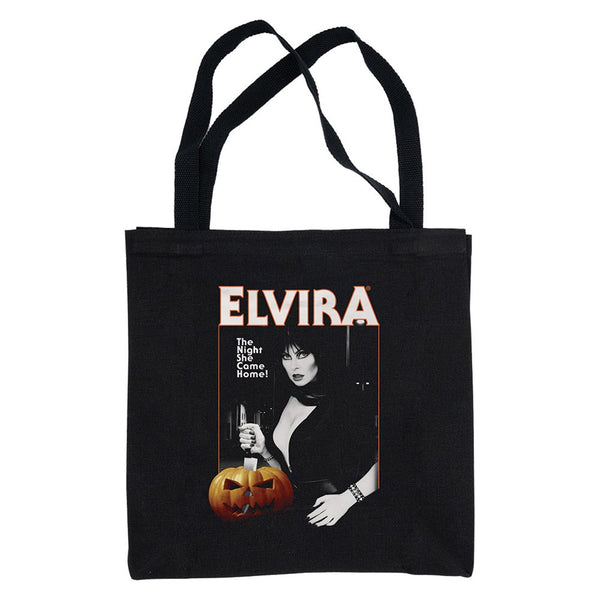 Elvira Haddonfield Halloween Black Canvas Tote Bag