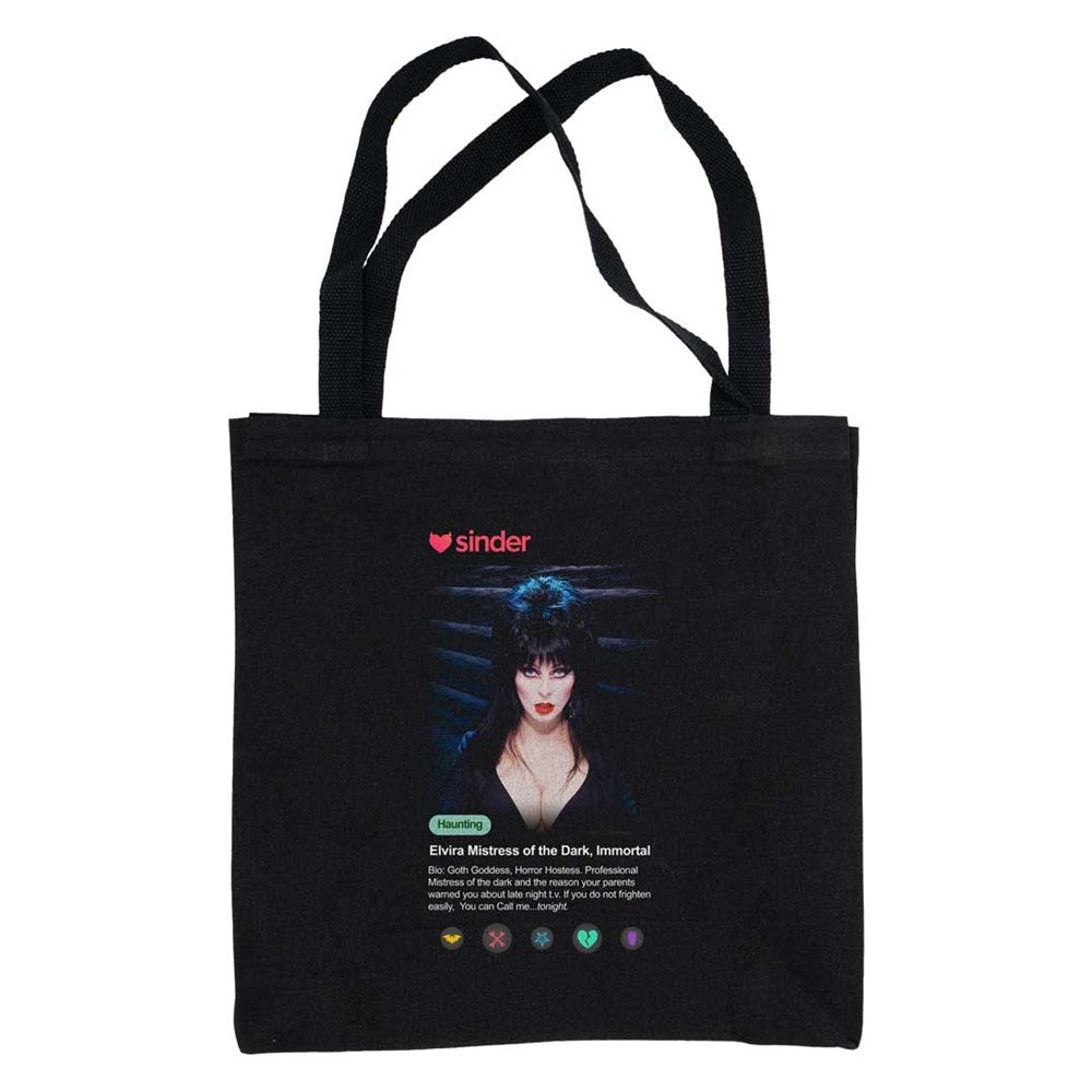 Elvira Sinder Blue Black Canvas Tote Bag