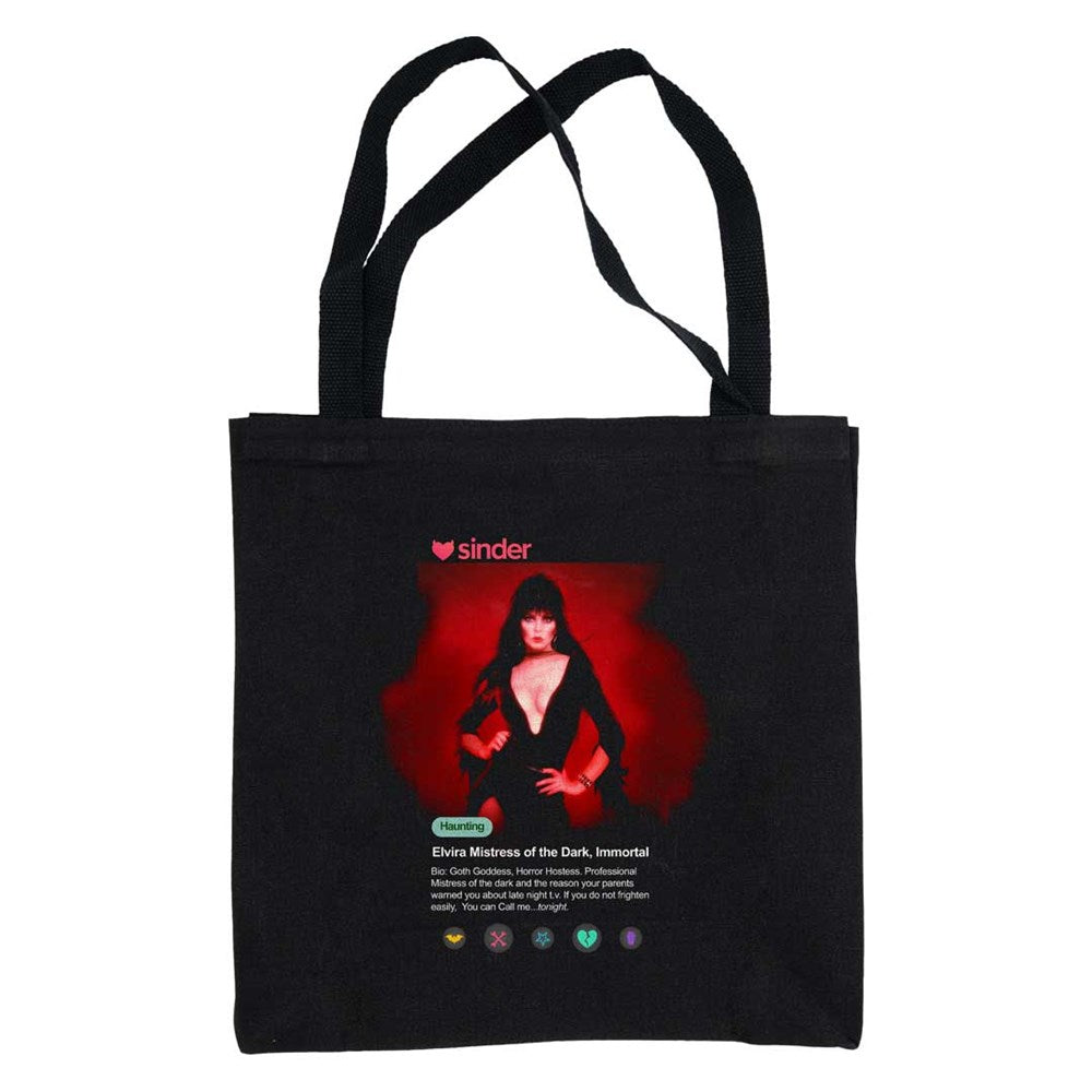 Elvira Sinder Red Black Canvas Tote Bag