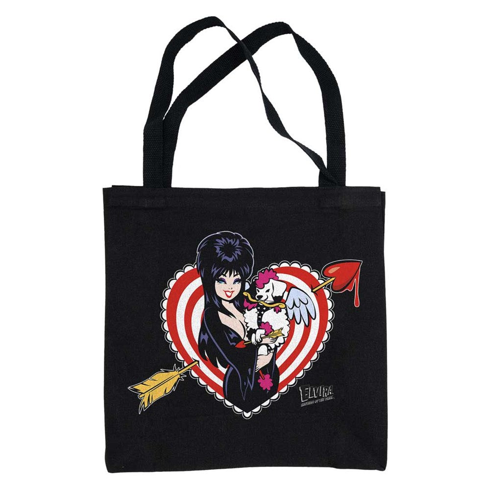 Elvira Viva Gonk Cherub Black Canvas Tote Bag