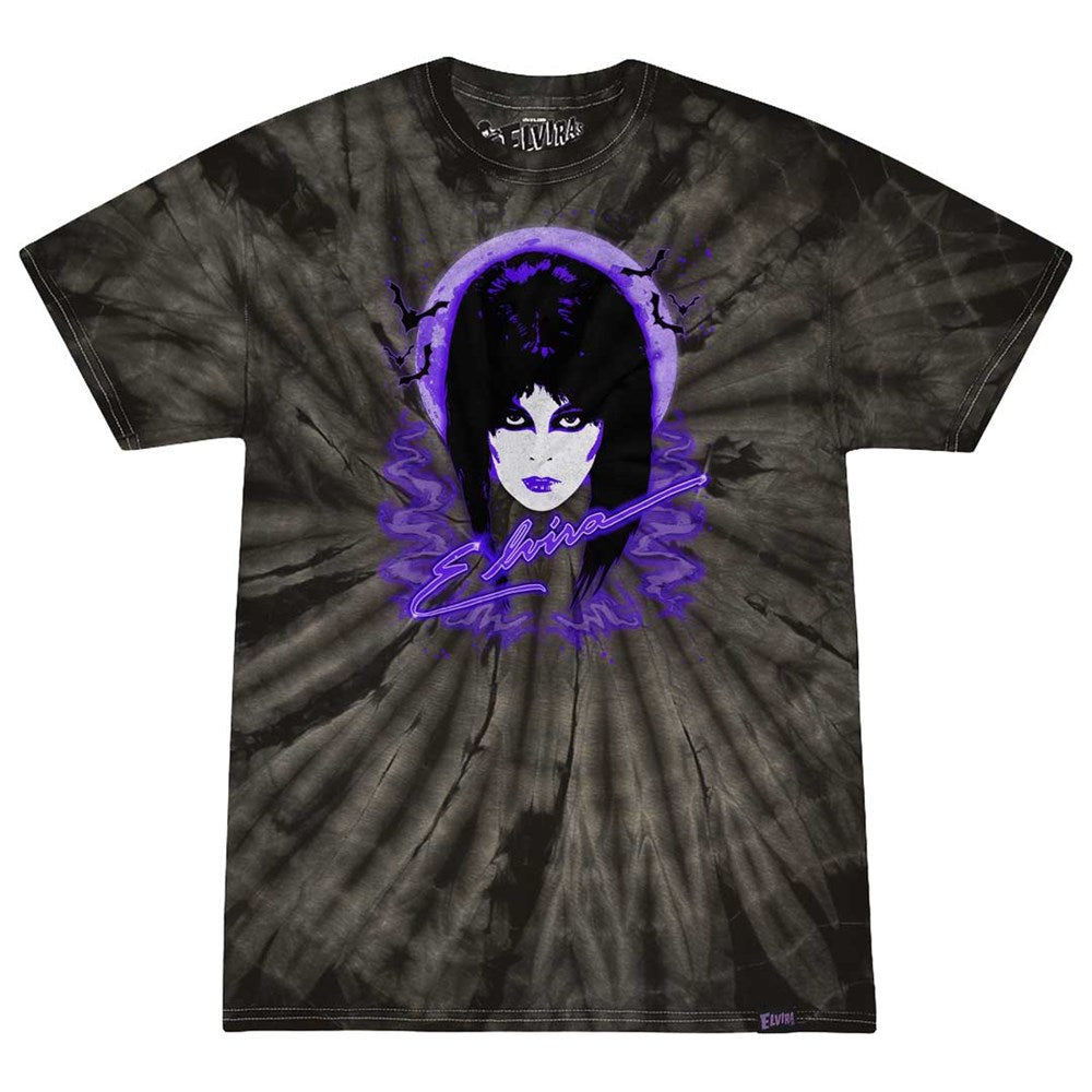 Elvira 80s moon Purple Black Tie Dye T-shirt