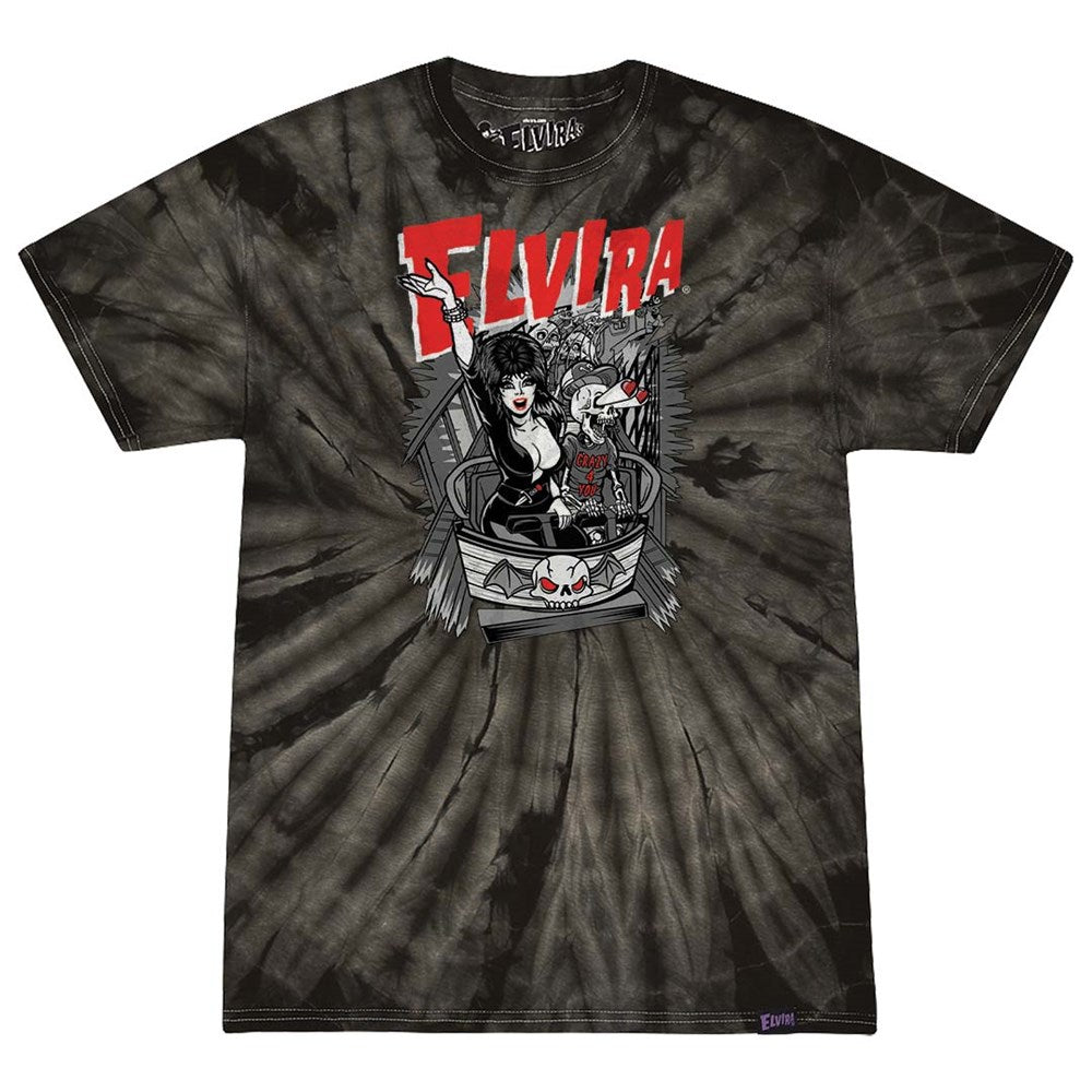 Elvira Crazy 4 You Coaster Tie Dye Black Tshirt
