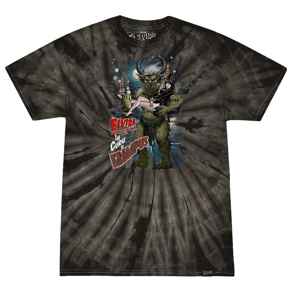 Elvira Curse of Krampus Tie Dye Black T-shirt