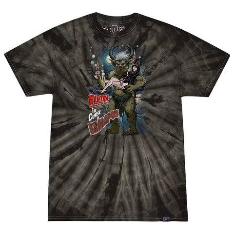 Elvira Curse of Krampus Tie Dye Black T-shirt