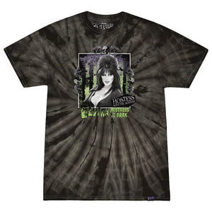 Elvira Beetle Portrait Black Tie Dye T-shirt