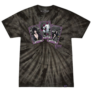 Elvira Tarot Cards Spread Black Tie Dye T-shirt