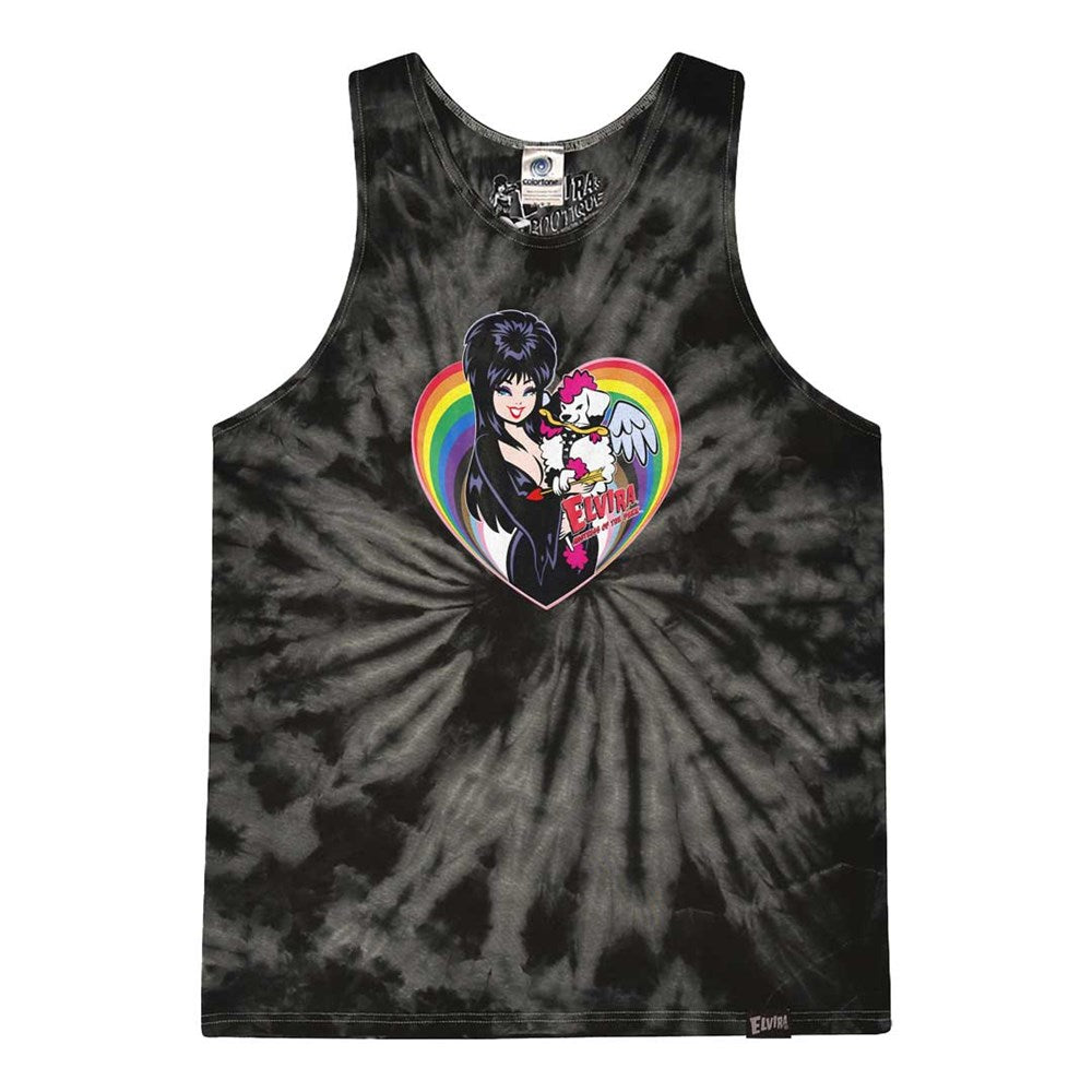 Elvira Gonk Cupid Pride Men's Tie Dye Black Tank