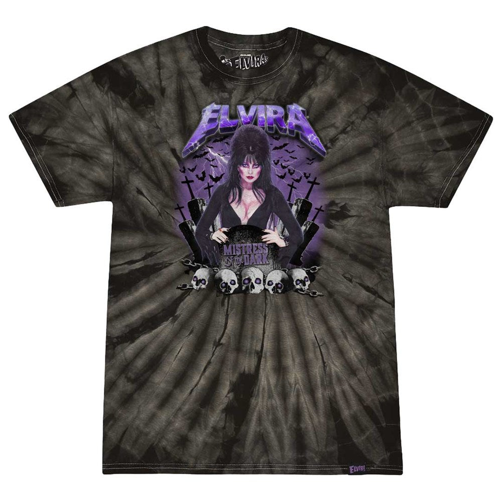 Elvira Ride The Bats Black Tie Dye T-shirt