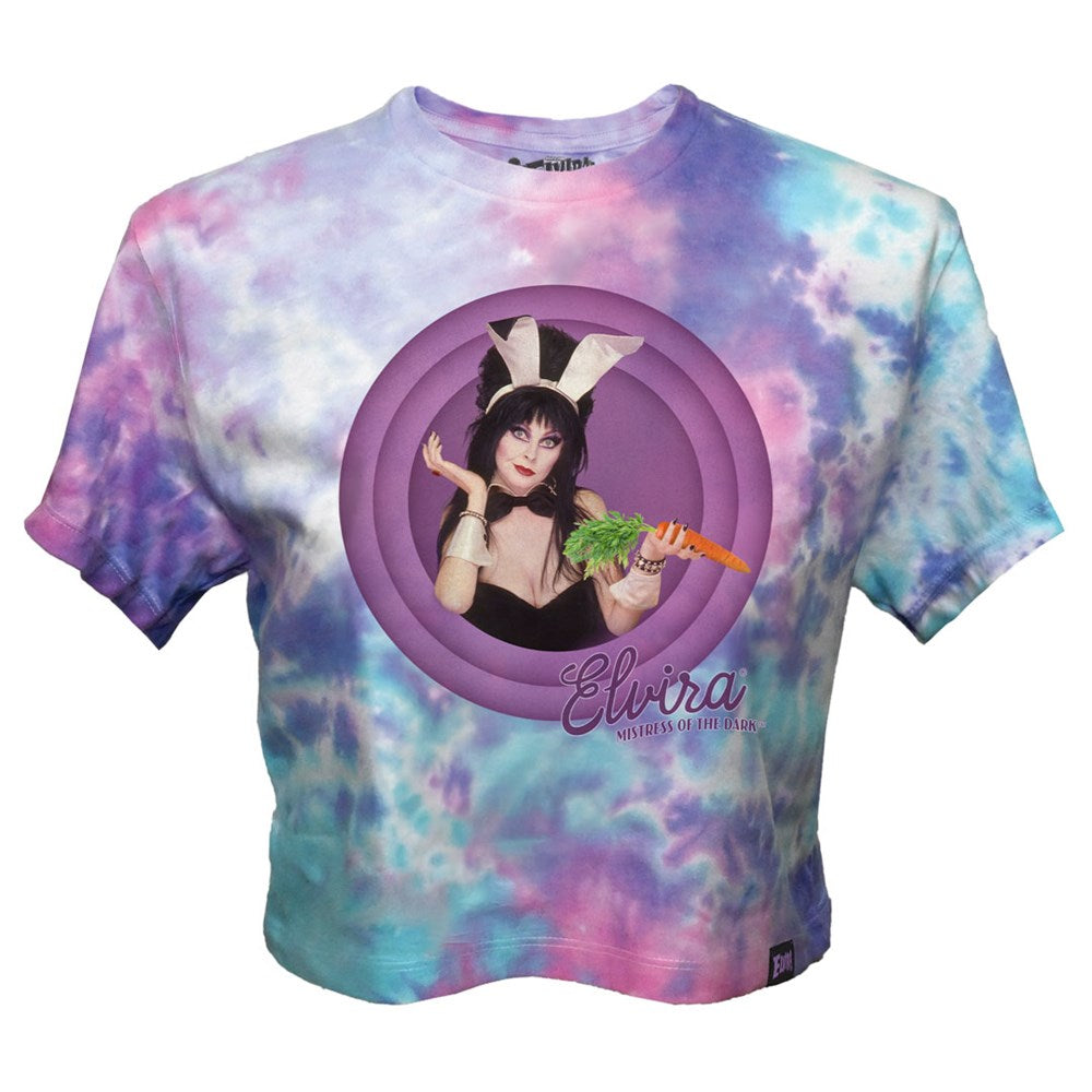 Elvira Bunny Tunes Pastel Crop Tie Dye Tee