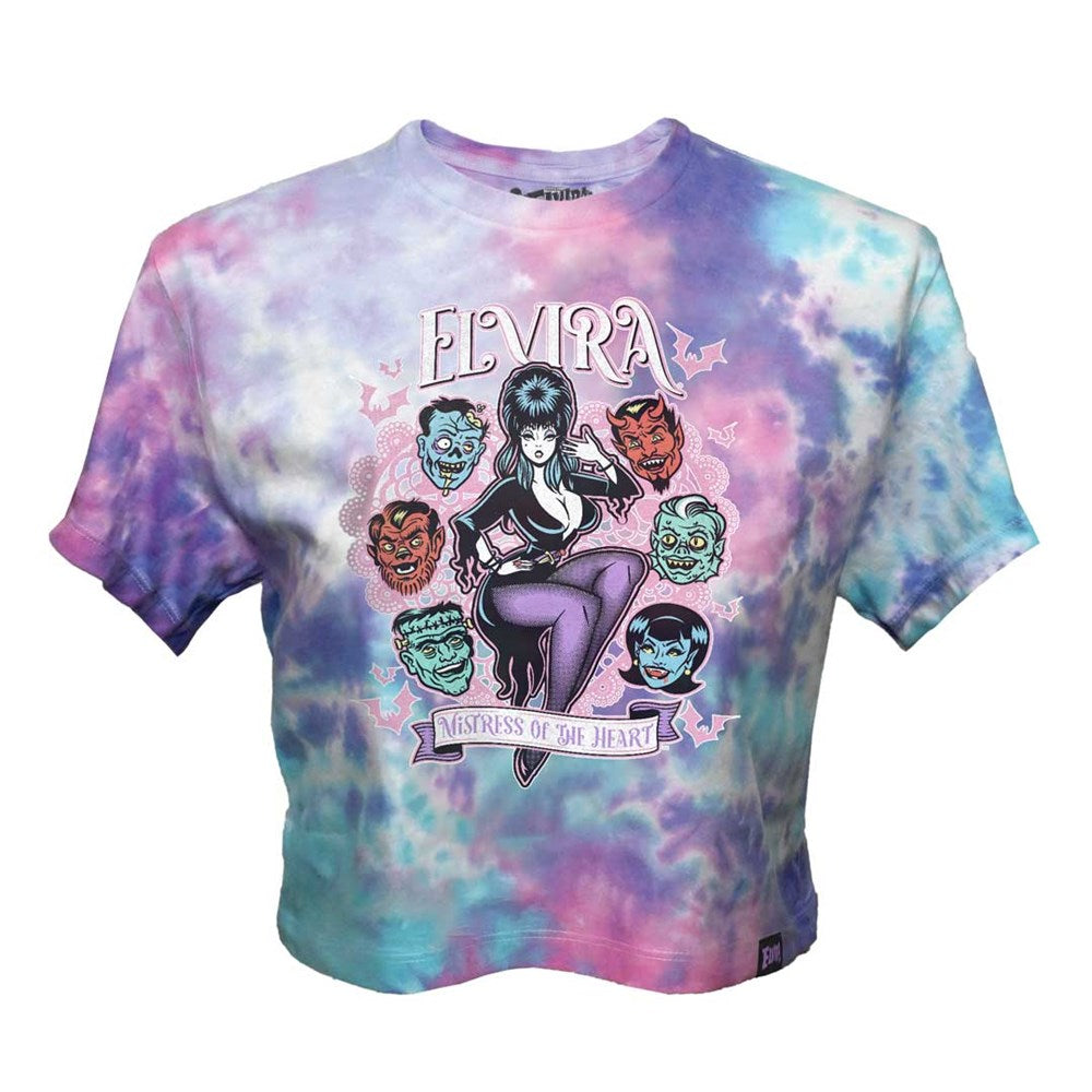 Elvira Mistress Of The Heart Crop Tie Dye Tee