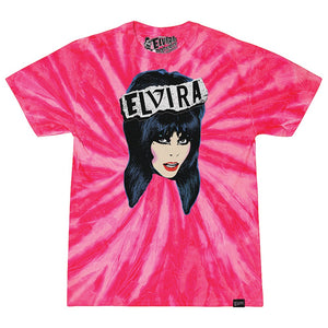 Elvira Punk Pop Art Pink Tie Dye T-shirt