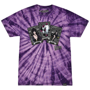 Elvira Tarot Card Spread Purple Tie Dye T-shirt