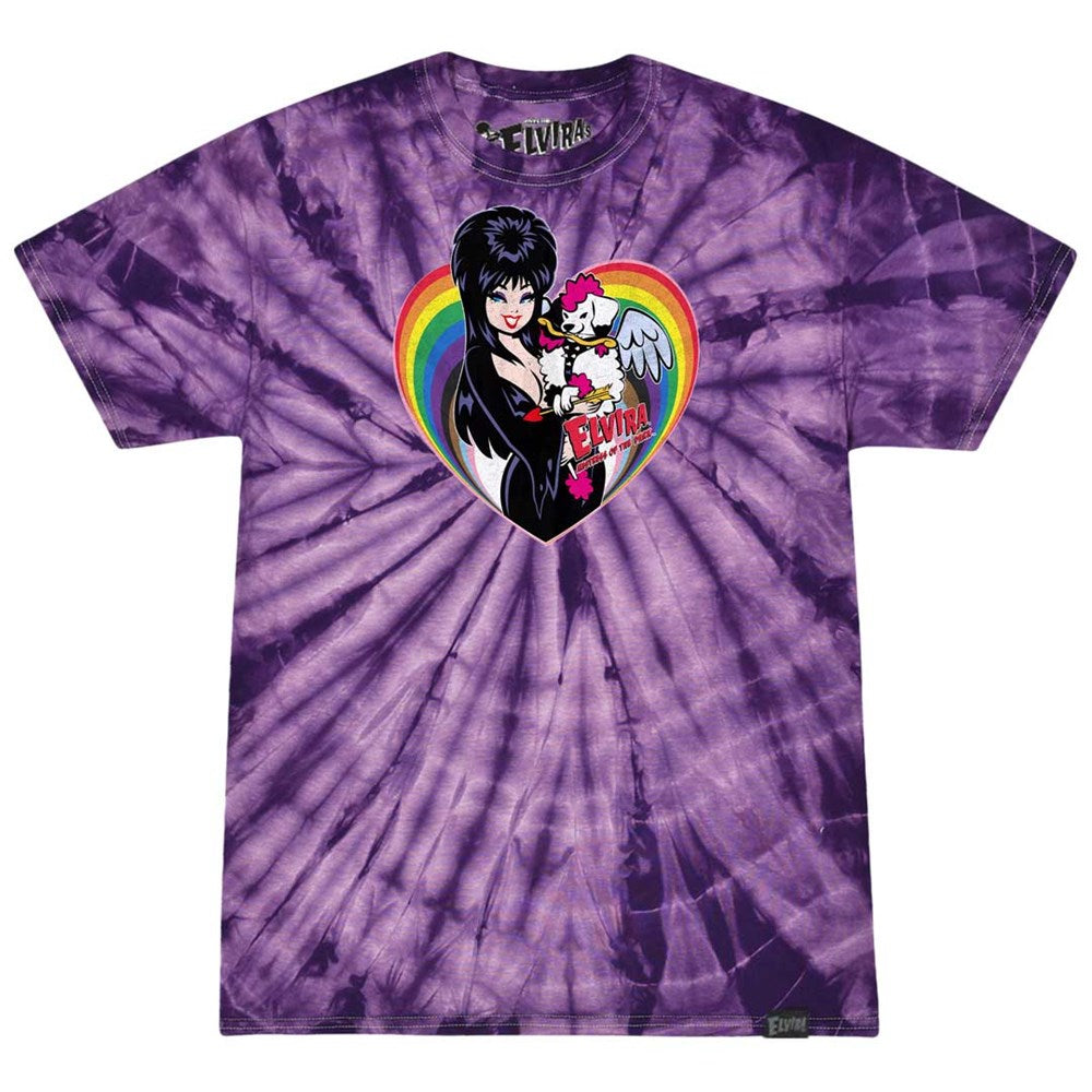 Elvira Gonk Cupid Pride Purple Tie Dye T-shirt