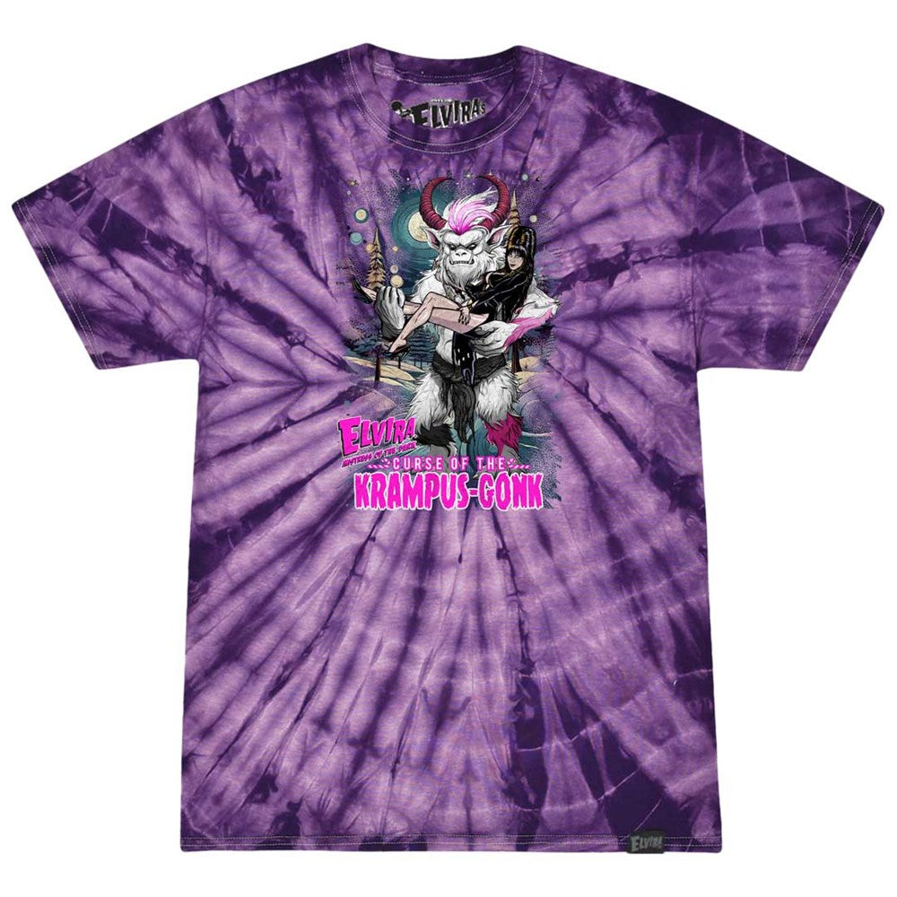 Elvira Krampus Gonk Purple Tie Dye T-shirt