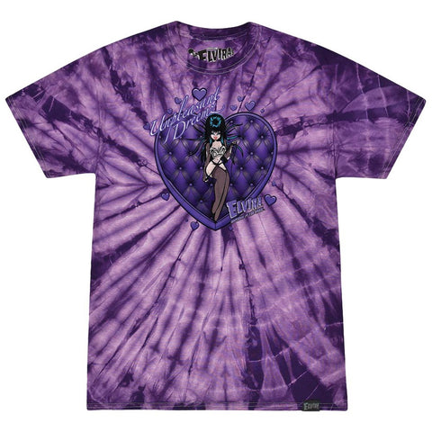 Elvira Unpleasant Dreamz Heart Purple Tie Dye T-shirt