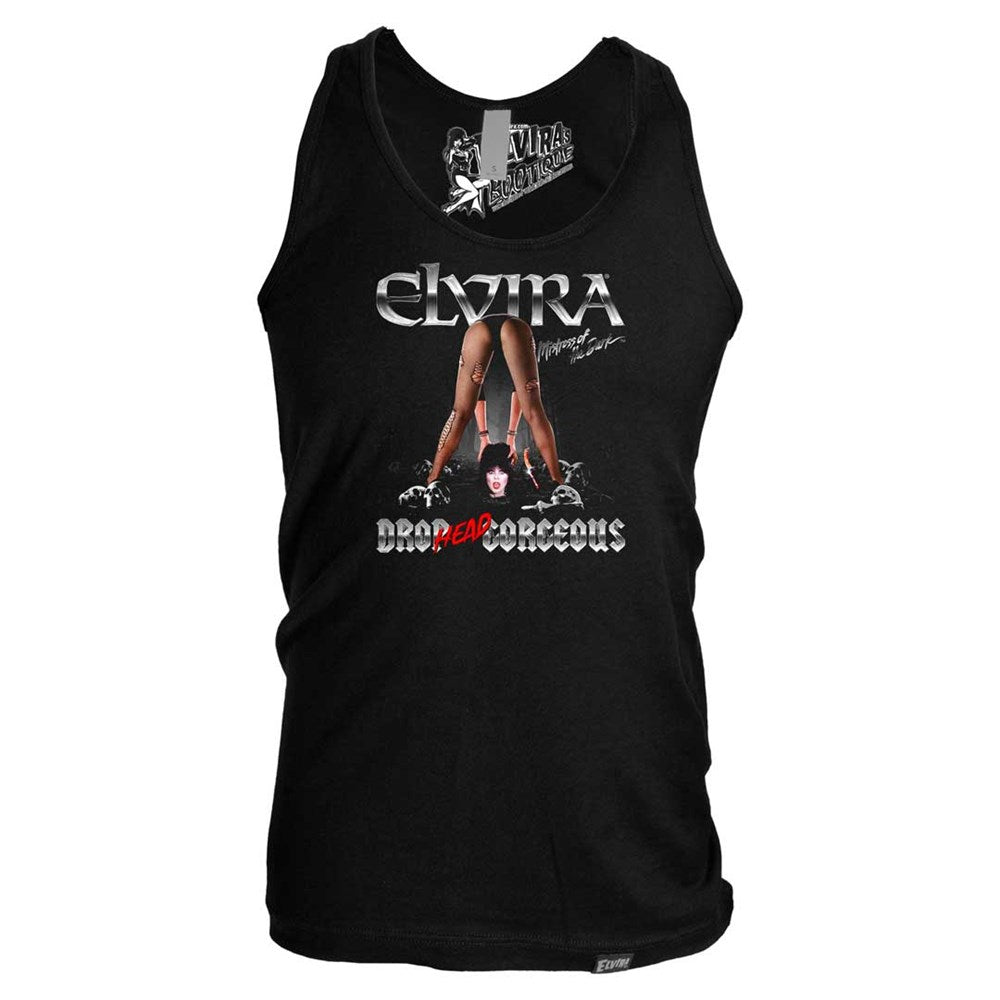 Elvira Drop Head Gorgeous Mens Black Tank