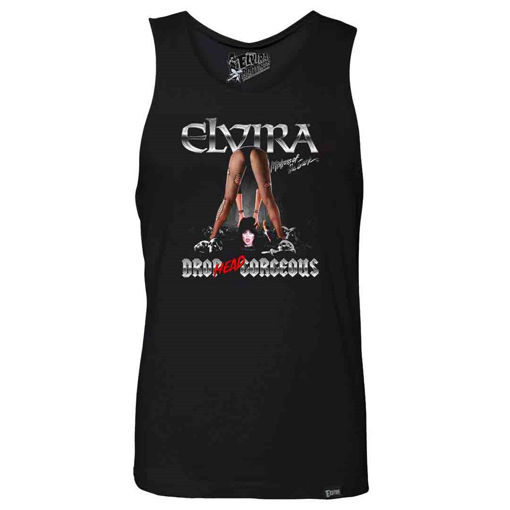Elvira Drop Head Gorgeous Mens Black Tank