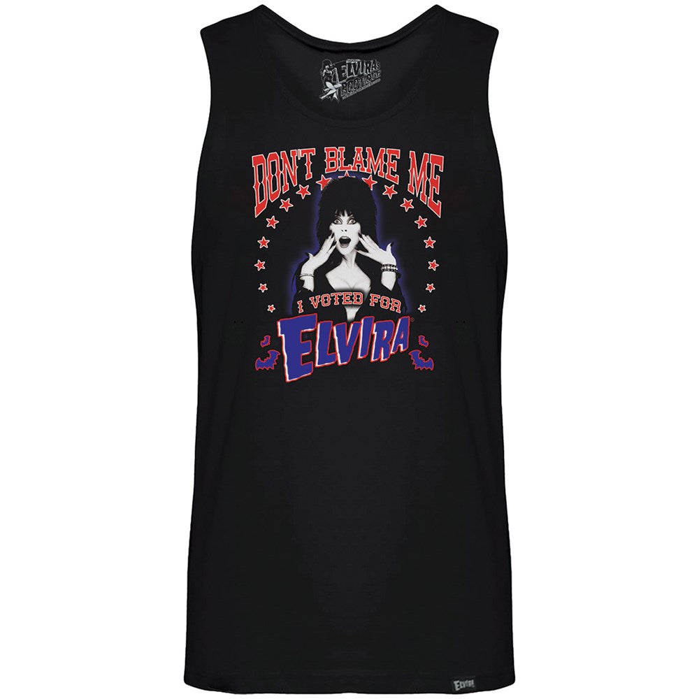 Elvira Dont Blame Me Mens Black Tank