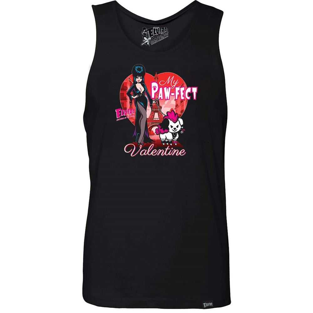 Elvira Pawfect Valentine Mens Black Tank