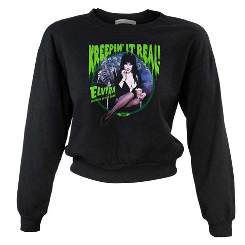 Elvira Kreepin It Real Pullover Crop Sweater Top