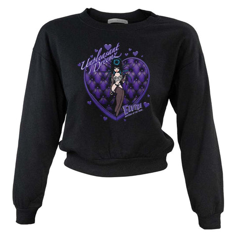 Elvira Unpleasant Dreemz Heart Pullover Crop Sweater Top