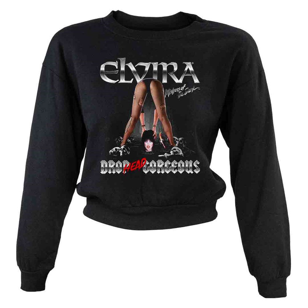 Elvira Drop Head Gorgeous Pullover Crop Sweater Top
