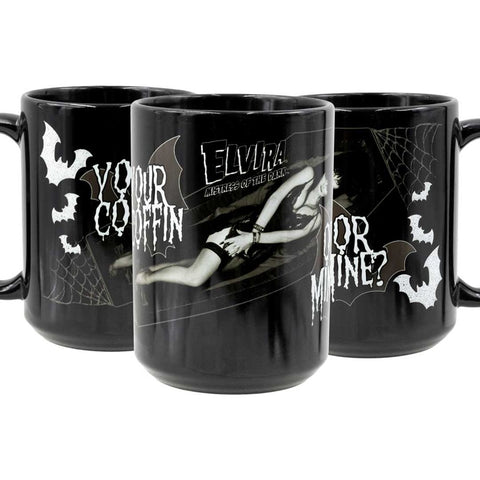 Elvira Your Coffin Or Mine 15oz Black Mug