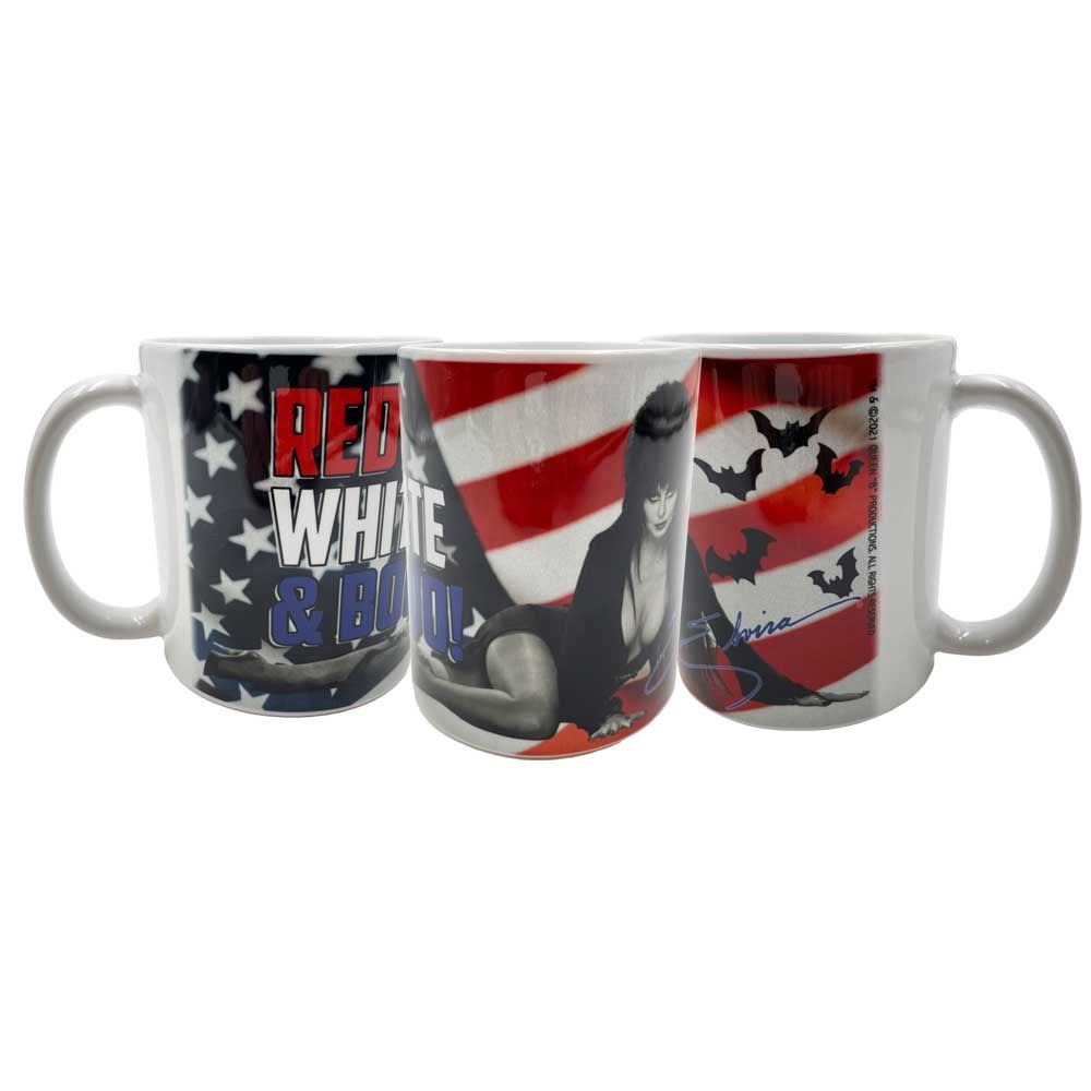 Elvira Red White And BOO Flag Mug