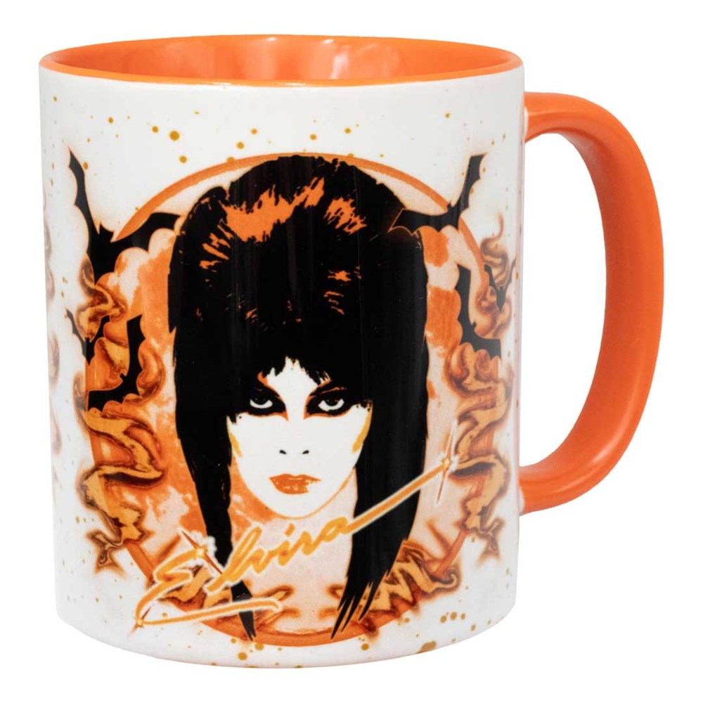 Elvira 80s Moon Orange Rim Mug