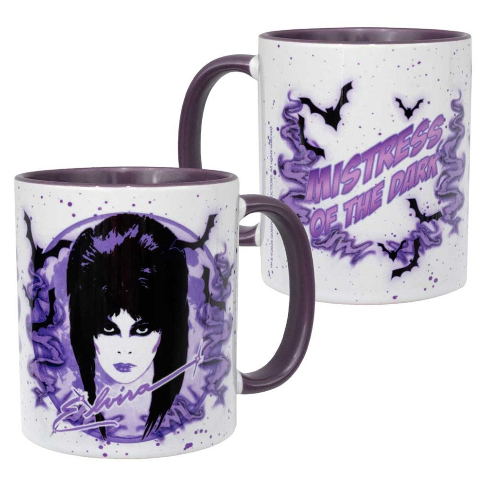 Elvira 80s Moon Purple Rim Mug
