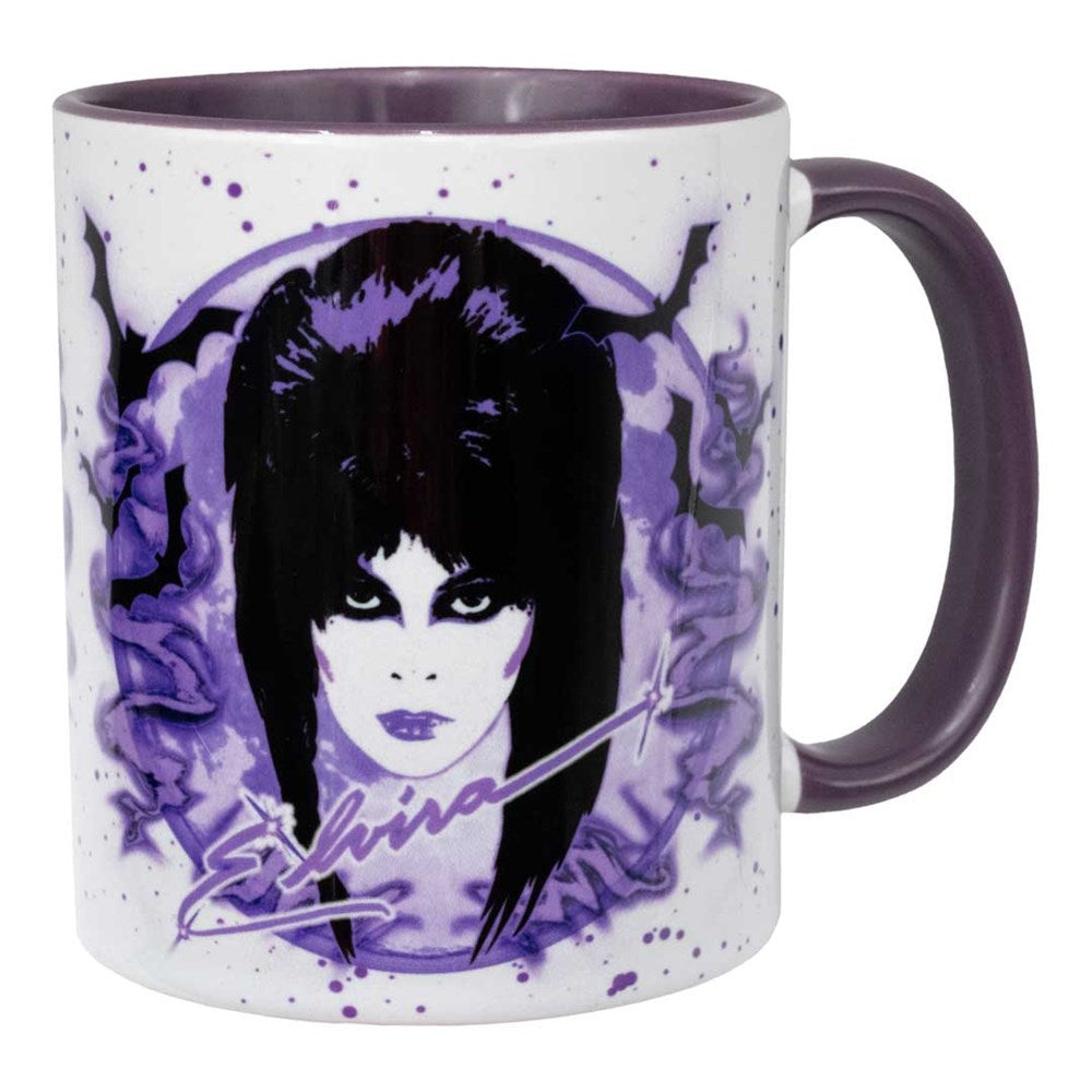 Elvira 80s Moon Purple Rim Mug